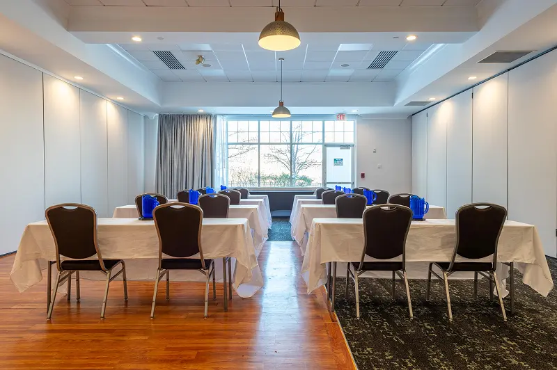 Professional conference and meeting room setup at Riverwatch Events Vermont