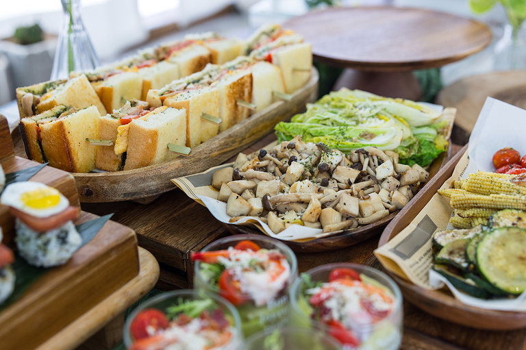 Fresh catering buffet spread for corporate events and business gatherings at Riverwatch Events Vermont
