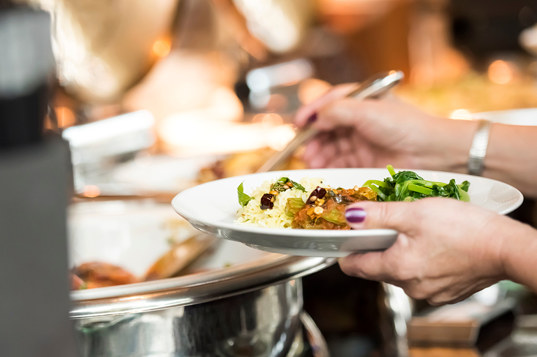 Corporate event catering and dining experience at Riverwatch Events Vermont